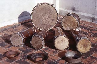 Tambour de taille pour enfants, tambourin à main danse folklorique  chinoise, instrument avec baguettes de tambour de taille ronde